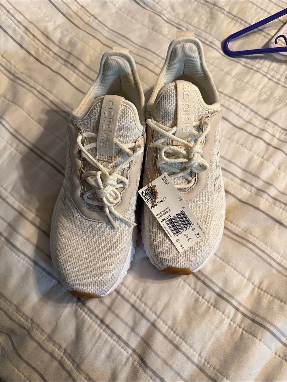 adidas Womens Knit Sneakers in Cream with Gum Accents